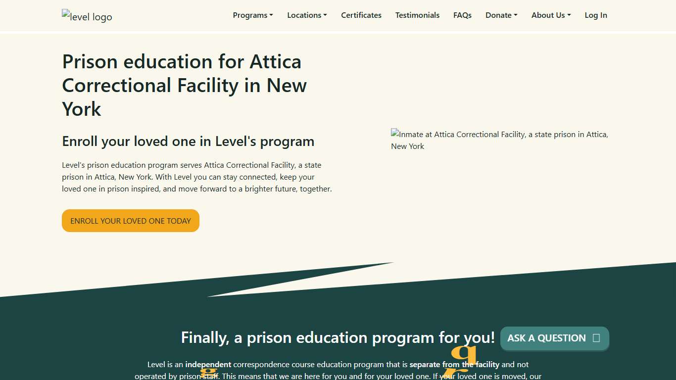 Prison Education For Attica Correctional Facility - Level